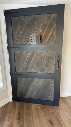Oversized medieval solid wood door