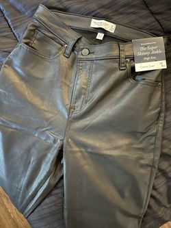 Abercrombie Coated Black Super Skinny Ankle 