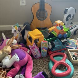 sell piano guitar truck and train puzzles and soft toys