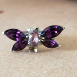 Purple Dragonfly Ring- Adjustable Back