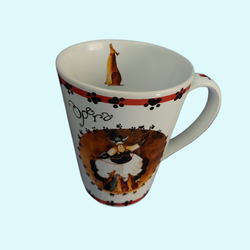Jennifer Garant for Roscher Opera Dog Coffee Mug Stoneware Paw Print Cup