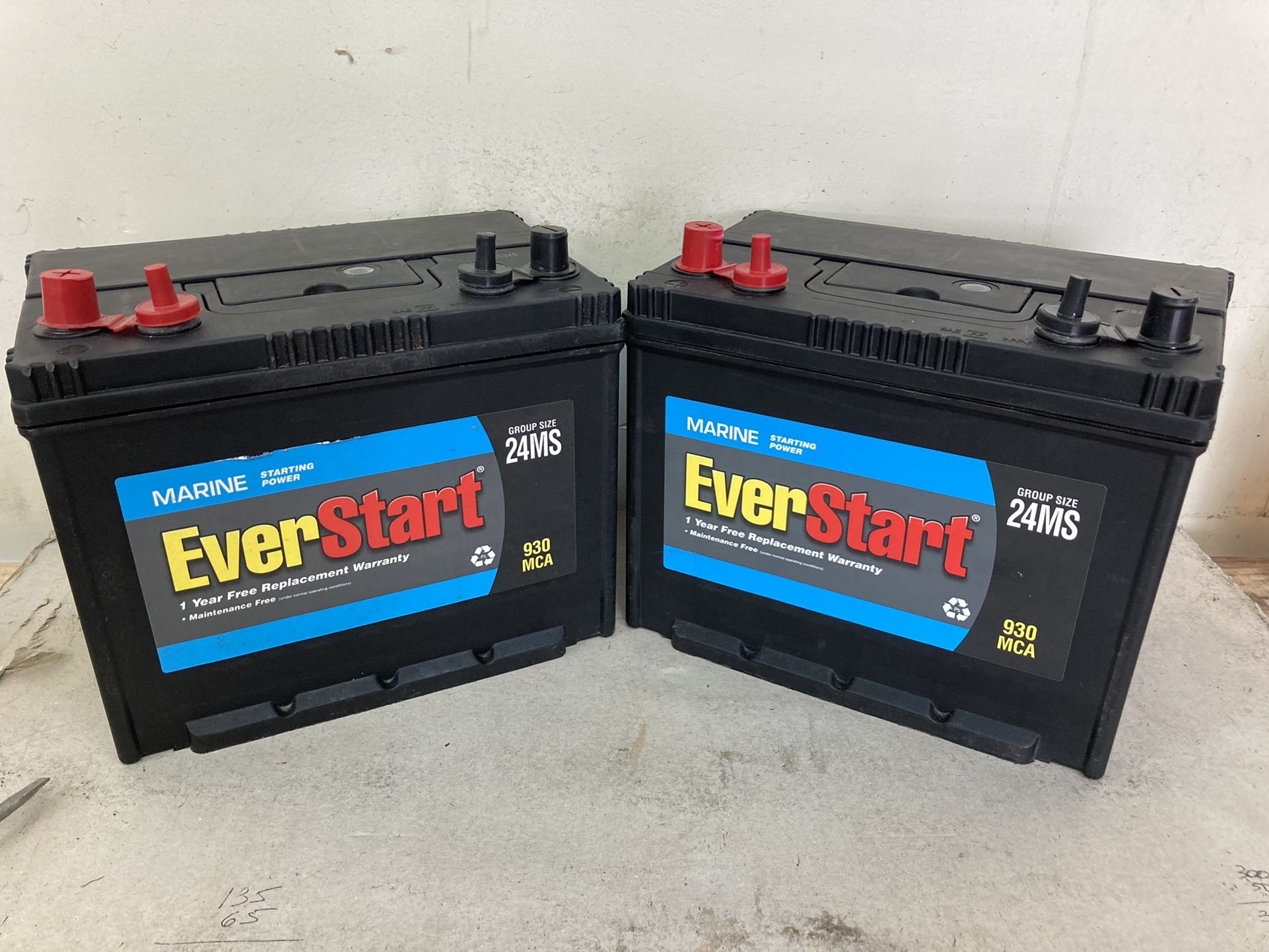 Car batteries ever start marine starting powder heavy duty size 24MS 930 A set of two batteries