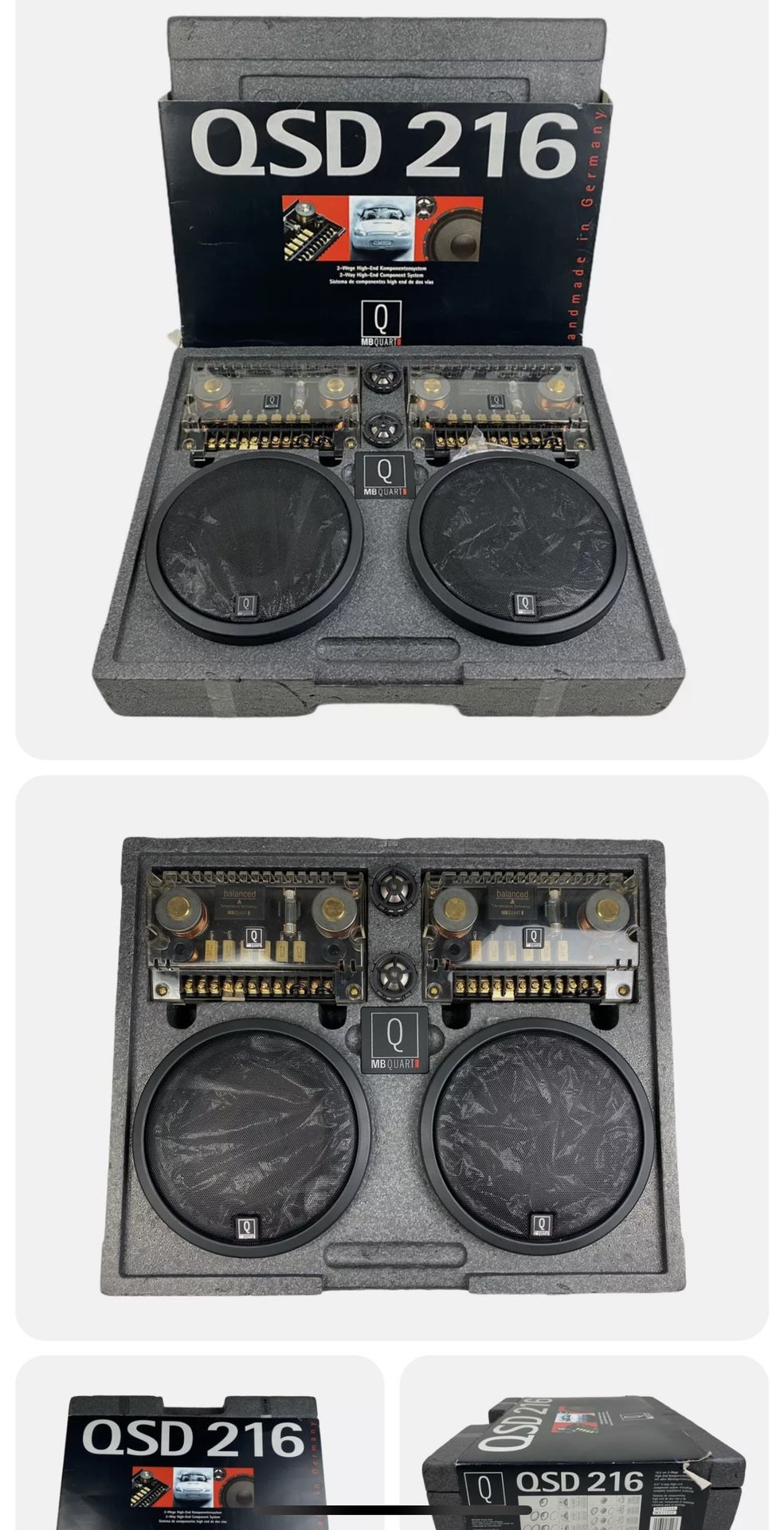 MB QUART QSD 216 Speaker Set Germany Rare Crossover QXD 216 QWD 160 QTD 25 6.5