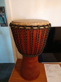Hand carved African djenbae