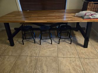Dining table with stool & bench