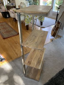 Metal And Wooden Bookshelf
