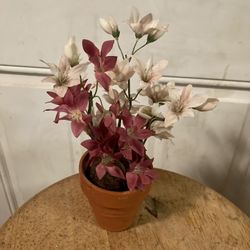Artificial Flowers in Ceramic Vase