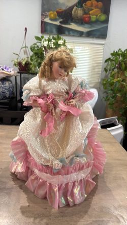 Porcelain Collector Doll in Pink Gown
