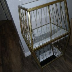 Accent Gold Mirrored Night Stand 