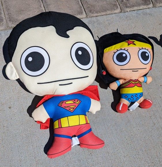 Superman And Wonder Woman Plushies