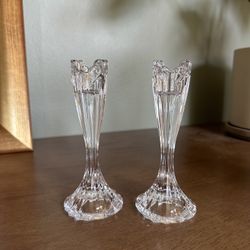 Ribbed Crystal Candleholders