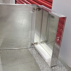 All Metal Frame Medicine Cabinet, Recessed Or Surface Mount