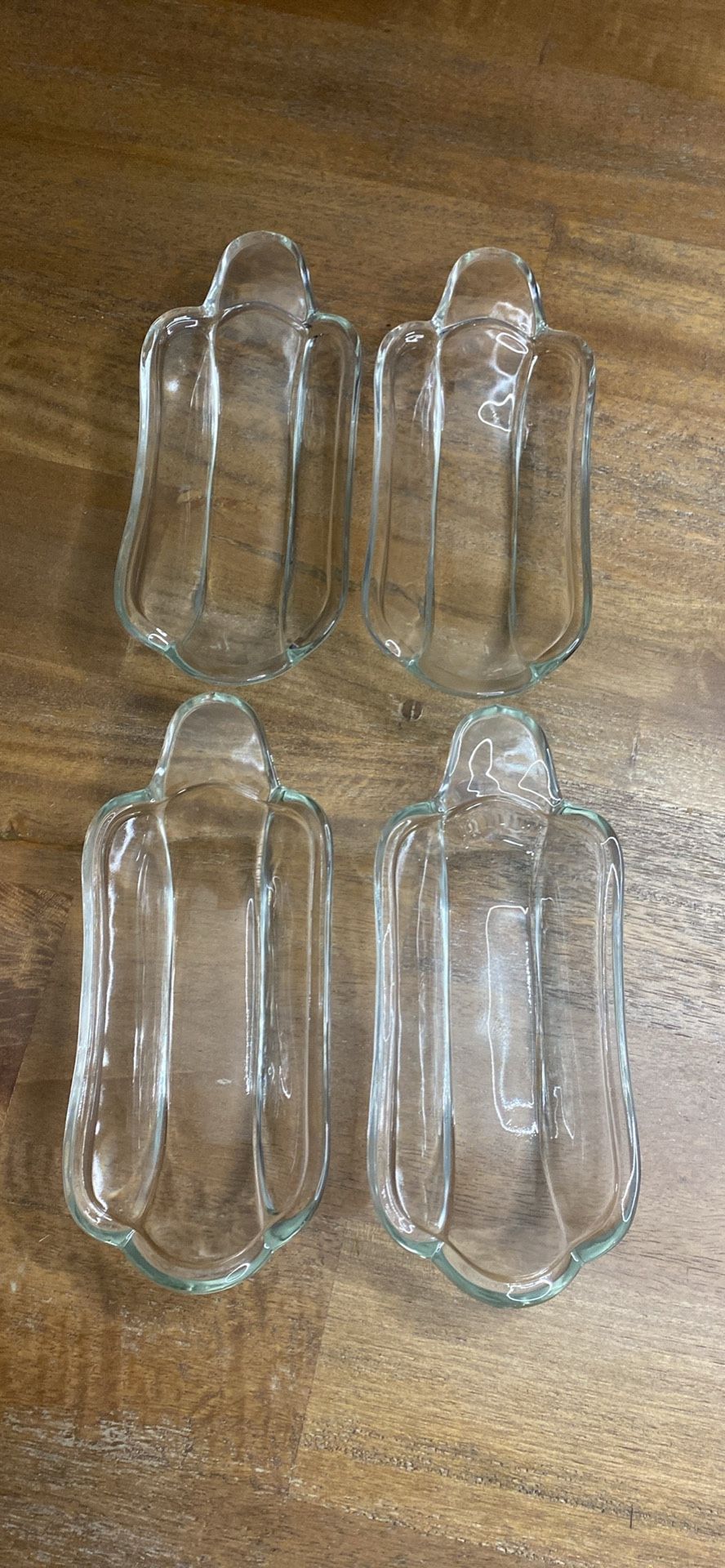 Set of 4 Vintage Glass Banana Split Dish