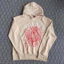 Sp5der OG Logo Hoodie Cream