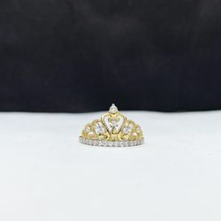 14k solid gold crown ring