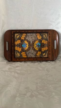 WOODEN BUTTERFLY TRAY