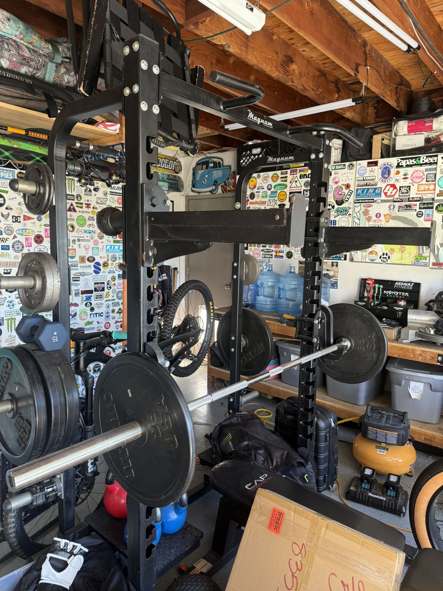 Magnum Squat + Bench Press Rack w/Weights  