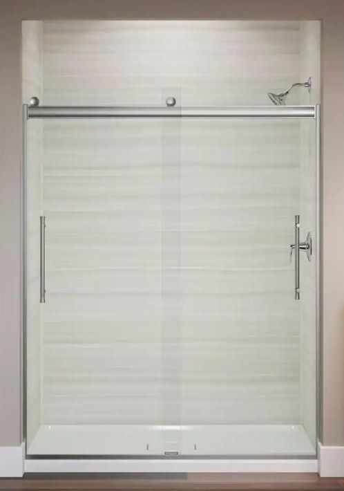 Kohler Elmbrook 55-60" - 74" Frameless Sliding Shower Door In Bright Polished Silver
