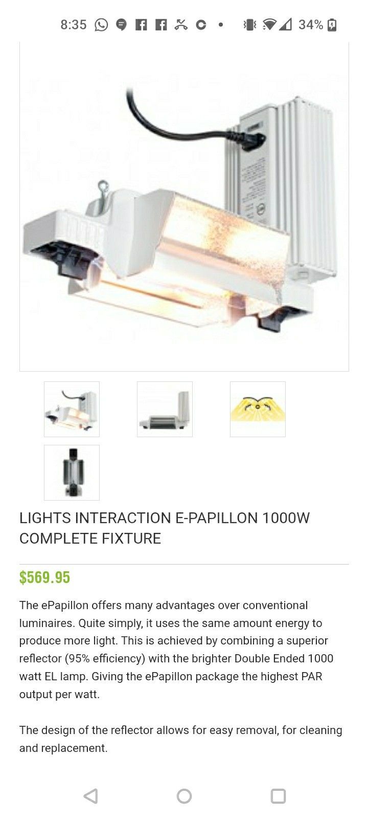 Grow/Reflector Light 1000w And 600w