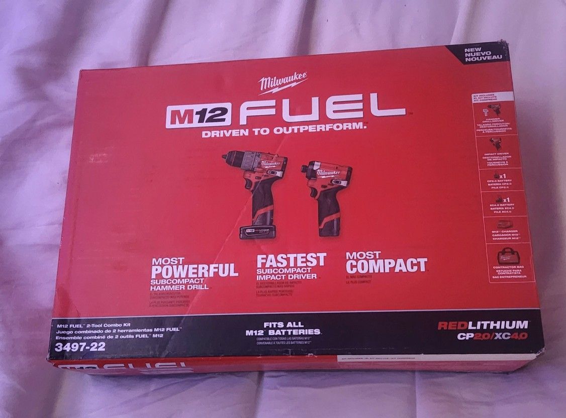 Milwaukee M12 (3)Tool Combo Kit Plus 2 Batteries & Charger