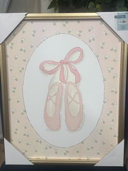 Ballet Slipper Framed Wall Decor