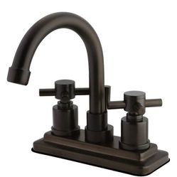 Kingston Brass Concord 4in Centerset Bathroom Cross Handle Faucet Oiled Rubbed Bronze KS8665DX