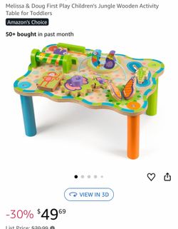 First Play Children’s Jungle Wooden Activity Table for Toddlers