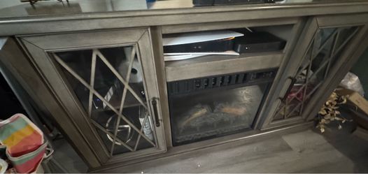 TV Stand Console with Electric Fireplace Insert