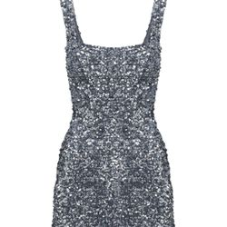 Princess Polly Mini Sequin Silver Dress 