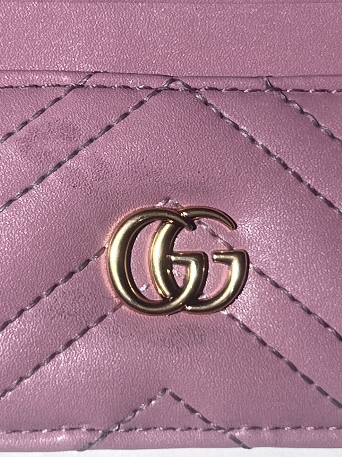 Dusty rose Gucci GG Quilted Marmont Card holder