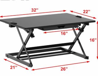 Black Standing Desk Converter 32"