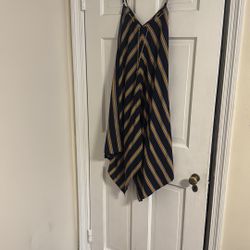 Striped Navy and Yellow Dress