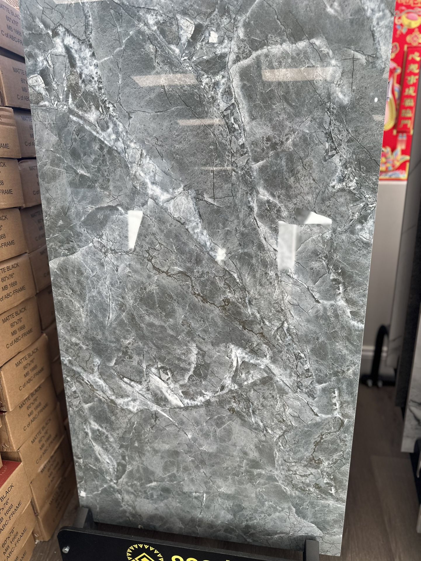 Elegant Grey Marble Porcelain Panel 24” X 48”