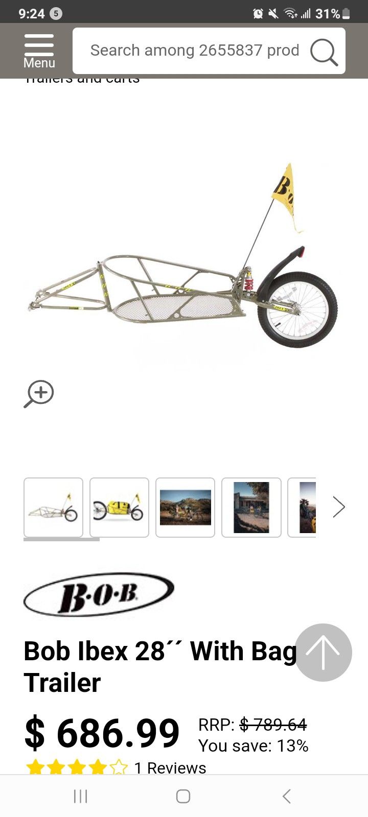 Bob yak nylock 28 plus trailer