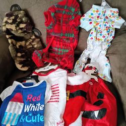 Lot Of 7 Medium Dog Clothes 