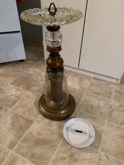 Vintage ashtray stand with light