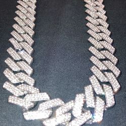 Silver Iced Out Cuban Link 