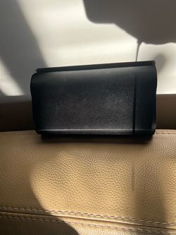 Black satin clutch