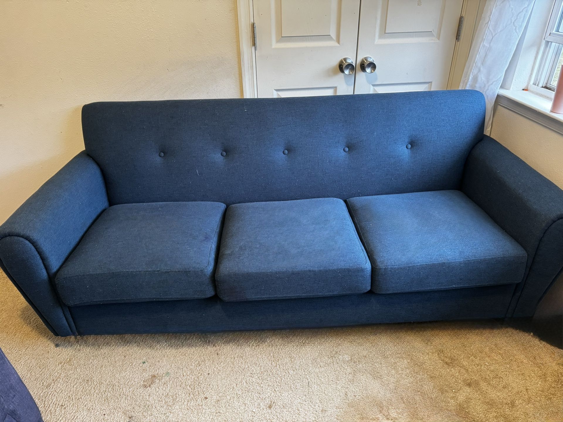 Blue Tufted Sofa