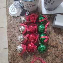 Metal Christmas Tree Bells Set Of 12
