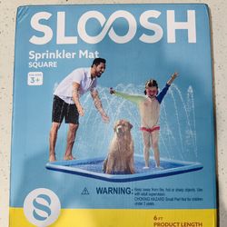 Brand New SLOOSH Square Sprinkler Mat – 6 FT Splash Pad for Kids & Pets (Ages 3+)