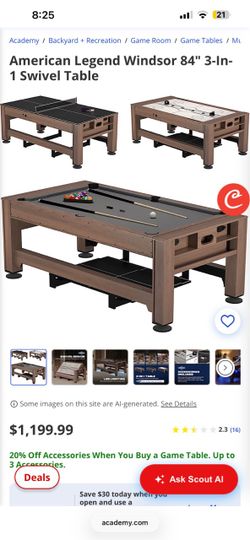 3-in 7ft pool table