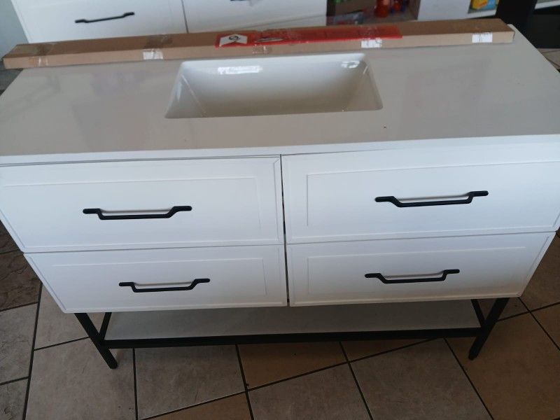 LAVABO DE MARMOL CON GABINETE D 4 CAJONERAS NUEVO