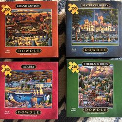 Set Of 4 7x9 Inch Dowdle Puzzles