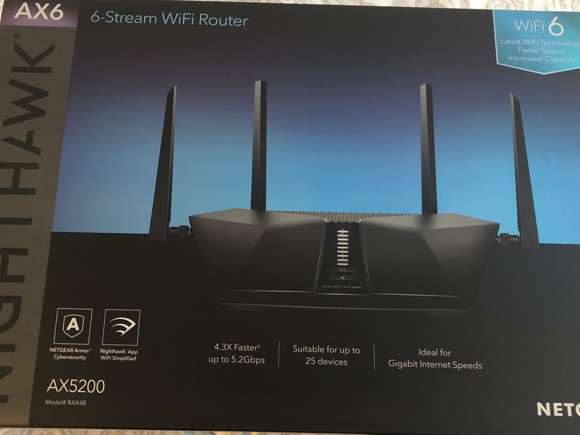 Netgear Nighthawk AX6 6-Stream AX4300 WiFi 6 Router