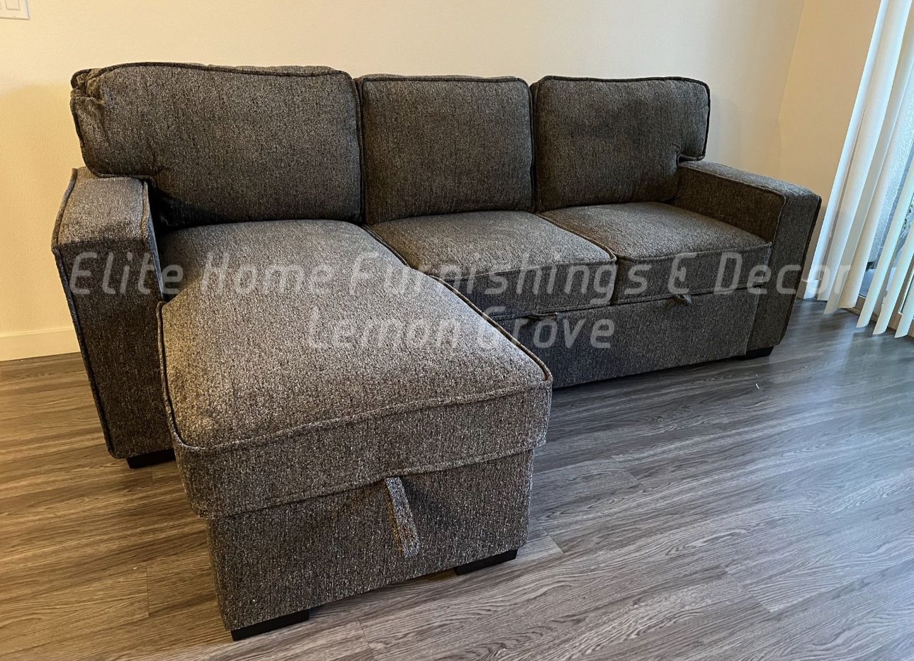 Dark Gray Sleeper Sectional 