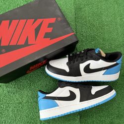 Jordan 1 Retro Low OG Black Dark Powder Blue