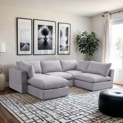 NEW IN BOX FREE DELIVERY 5 Piece Cloud Modular Sectional Couch Sofa Gray Grey