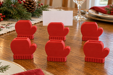 Mitten Place Card Holders, Set of 6, Christmas Table Decor, Custom Color