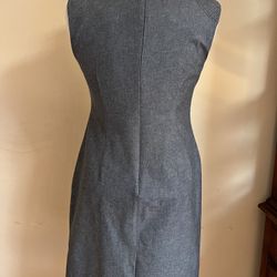 Banana Republic MedHeather Grey Padded Cap Sleeve Business Casual Dress, Petite 8